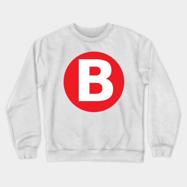 Letter B Big Red Dot Letters & Numbers Crewneck Sweatshirt by skycloudpics